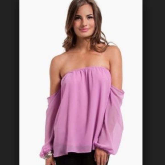 Tobi Tops - Tobi Olga Off Shoulder Top - Lavender